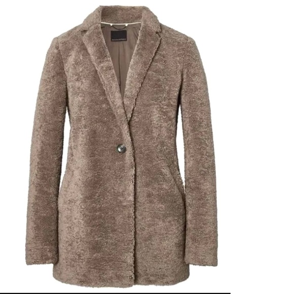 BANANA REPUBLIC Teddy Blazer Taupe Brown Jacket - Picture 1 of 8